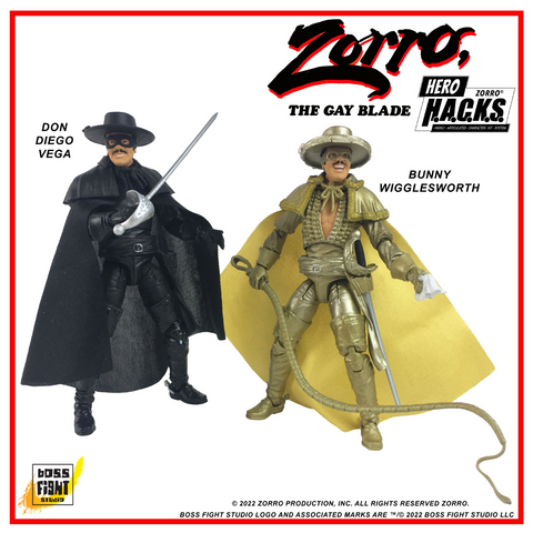 Hero H.A.C.K.S. Zorro Action Figure: The Gay Blade Collectors 2-pack Edition